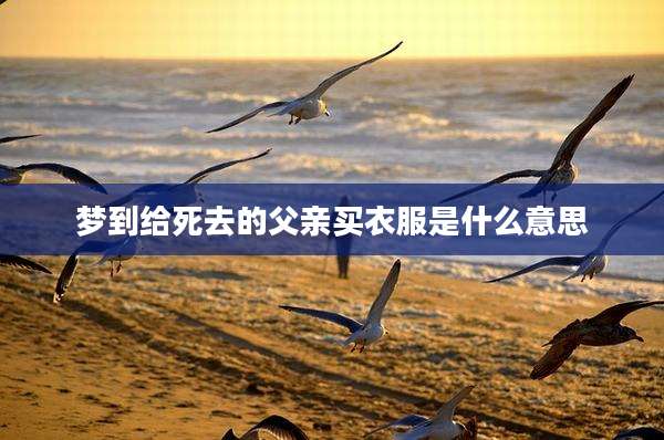 梦到给死去的父亲买衣服是什么意思