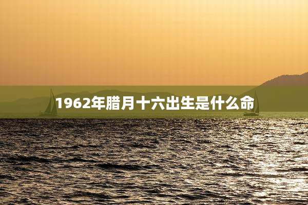 1962年腊月十六出生是什么命
