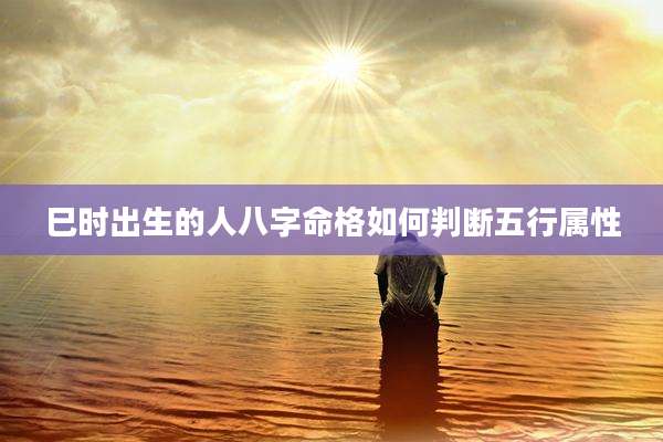 巳时出生的人八字命格如何判断五行属性