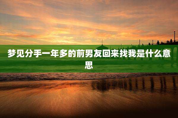 梦见分手一年多的前男友回来找我是什么意思