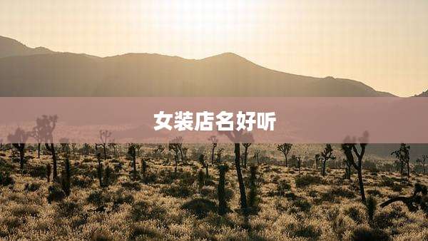 女装店名好听