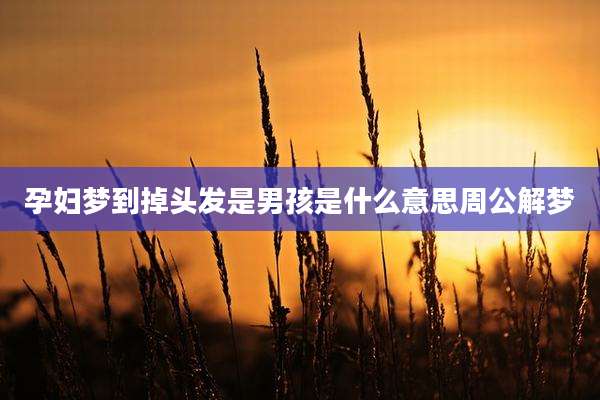 孕妇梦到掉头发是男孩是什么意思周公解梦