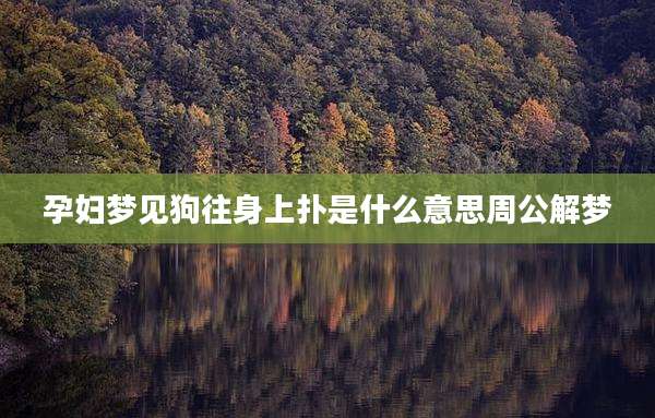 孕妇梦见狗往身上扑是什么意思周公解梦