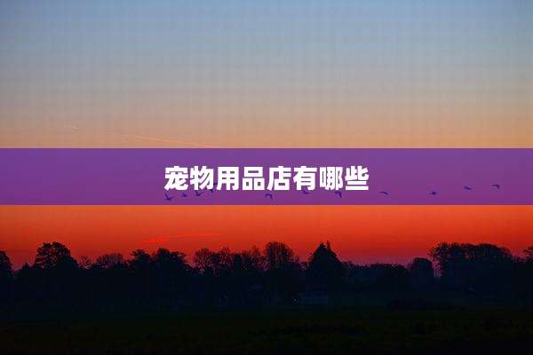 宠物用品店有哪些