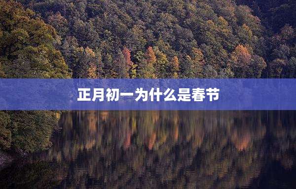 正月初一为什么是春节
