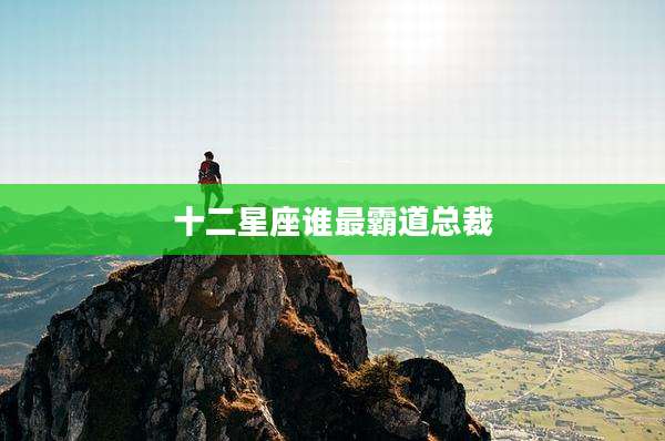 十二星座谁最霸道总裁