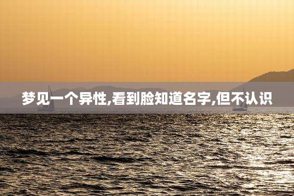 梦见一个异性,看到脸知道名字,但不认识