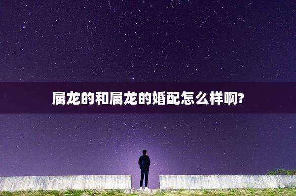 属龙的和属龙的婚配怎么样啊?