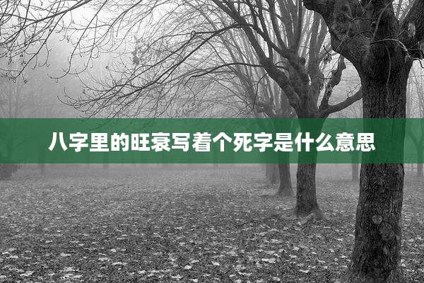 八字里的旺衰写着个死字是什么意思