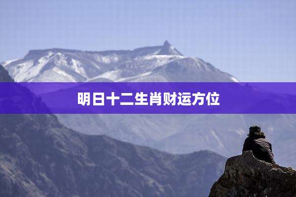 明日十二生肖财运方位