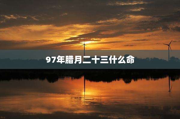 97年腊月二十三什么命