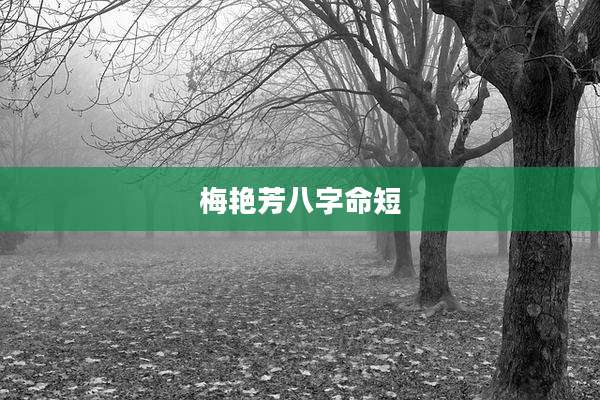 梅艳芳八字命短