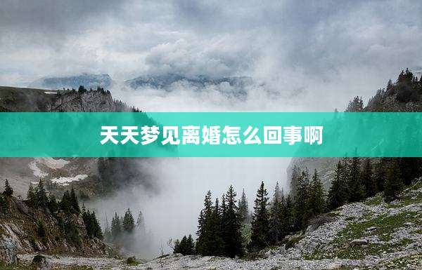 天天梦见离婚怎么回事啊