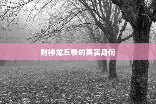 财神龙五爷的真实身份