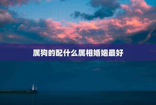 属狗的配什么属相婚姻最好