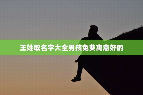 王姓取名字大全男孩免费寓意好的