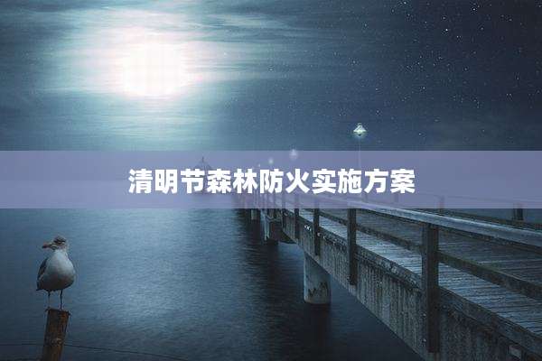 清明节森林防火实施方案