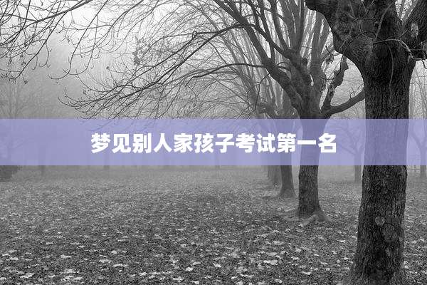 梦见别人家孩子考试第一名