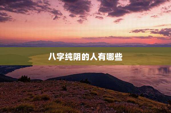 八字纯阴的人有哪些