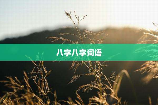 八字八字词语