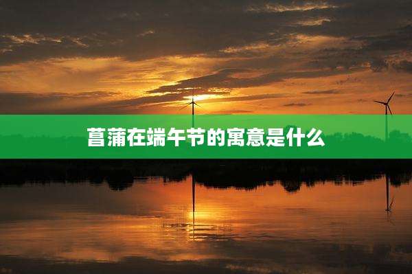 菖蒲在端午节的寓意是什么
