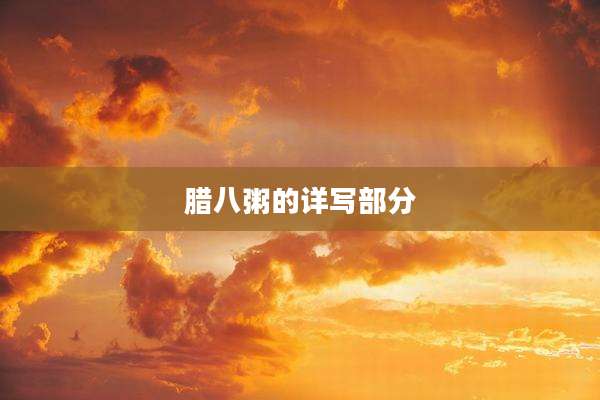 腊八粥的详写部分