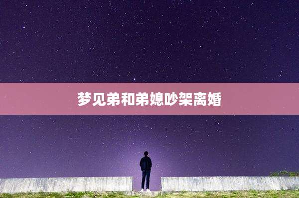 梦见弟和弟媳吵架离婚