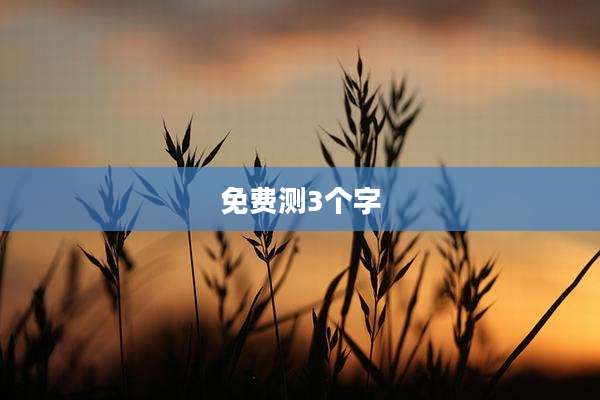 免费测3个字
