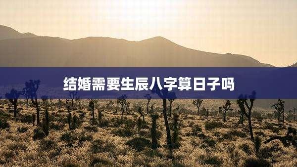 结婚需要生辰八字算日子吗