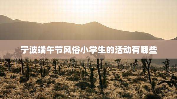 宁波端午节风俗小学生的活动有哪些