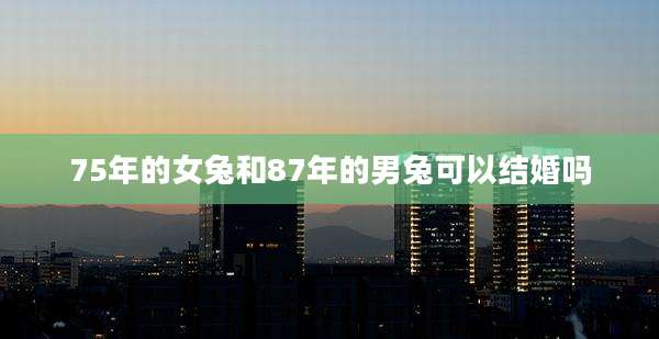 75年的女兔和87年的男兔可以结婚吗
