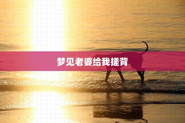 梦见老婆给我搓背