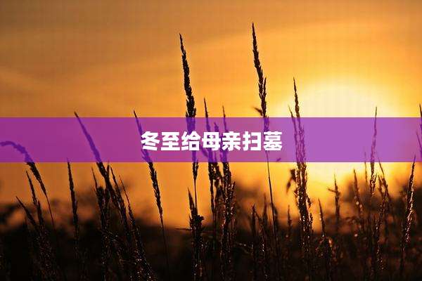 冬至给母亲扫墓