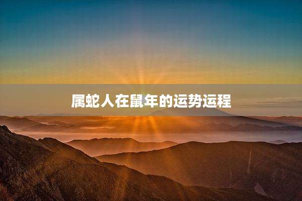属蛇人在鼠年的运势运程