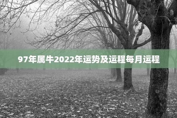 97年属牛2022年运势及运程每月运程