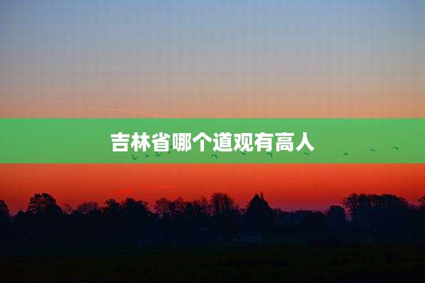 吉林省哪个道观有高人