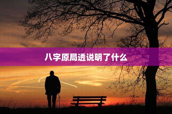 八字原局透说明了什么