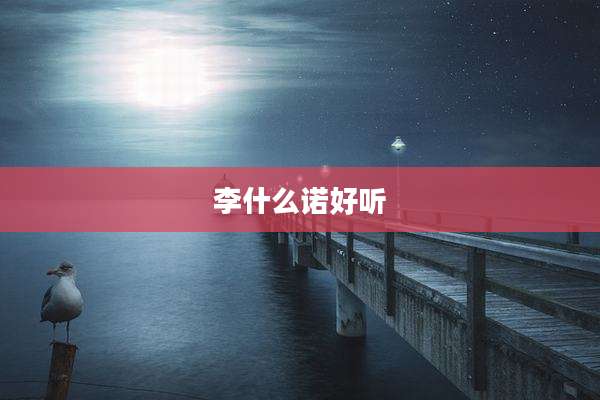 李什么诺好听