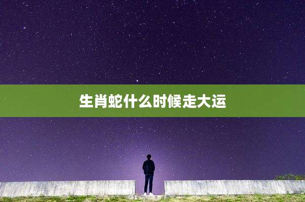 生肖蛇什么时候走大运