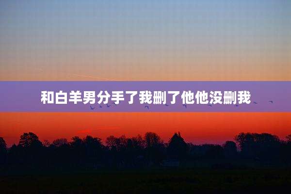 和白羊男分手了我删了他他没删我