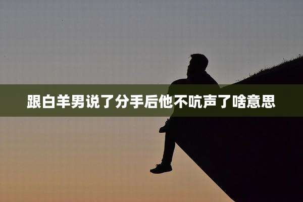 跟白羊男说了分手后他不吭声了啥意思