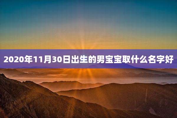 2020年11月30日出生的男宝宝取什么名字好