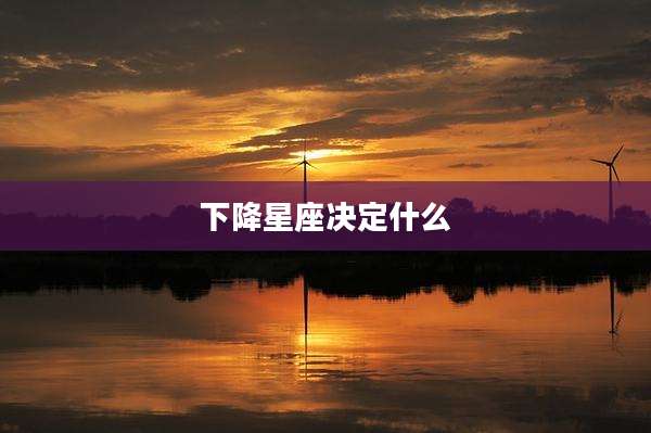 下降星座决定什么