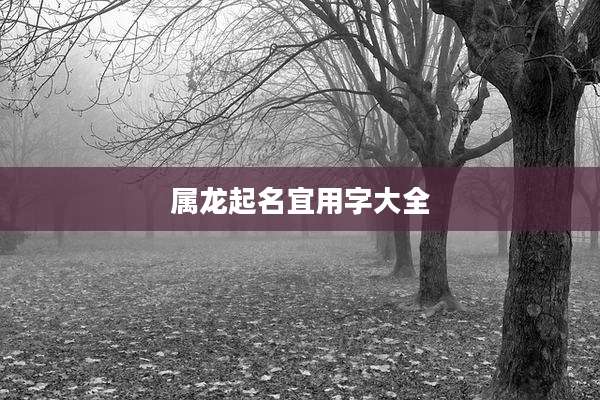 属龙起名宜用字大全