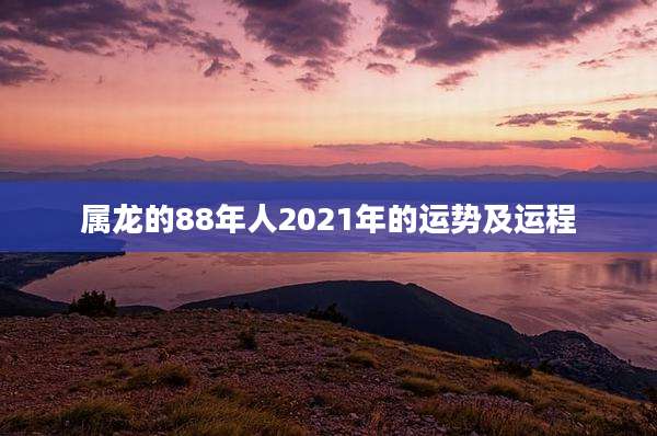 属龙的88年人2021年的运势及运程