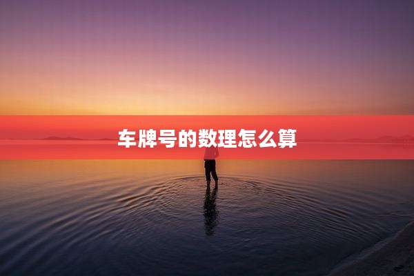 车牌号的数理怎么算