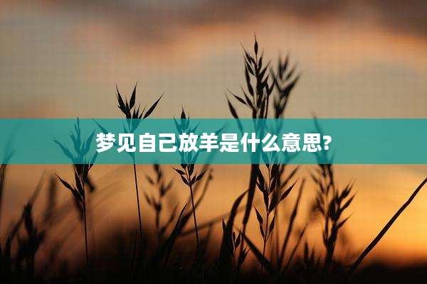 梦见自己放羊是什么意思?