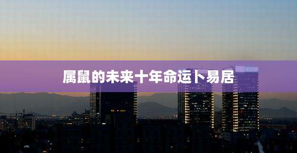 属鼠的未来十年命运卜易居