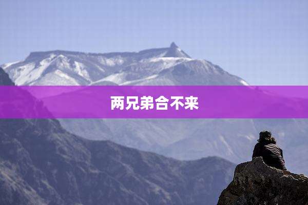 两兄弟合不来