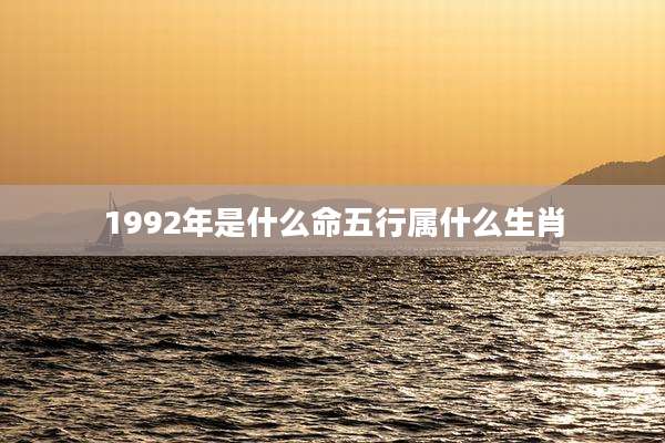 1992年是什么命五行属什么生肖